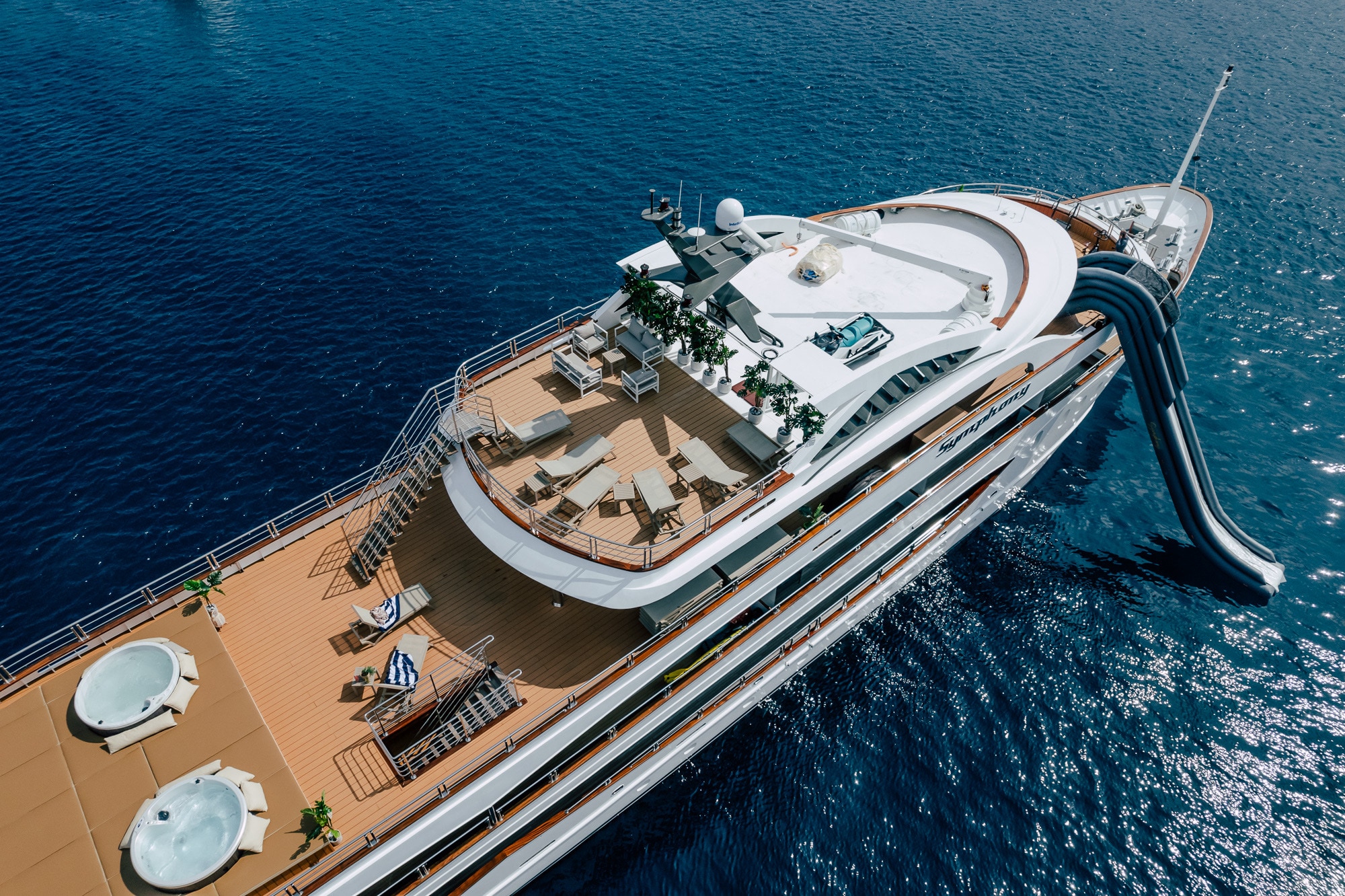 M/S Symphony from above on open water